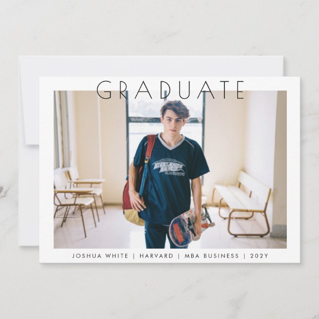 Modern Uni Genius Graduation Photo Announcement (Front)