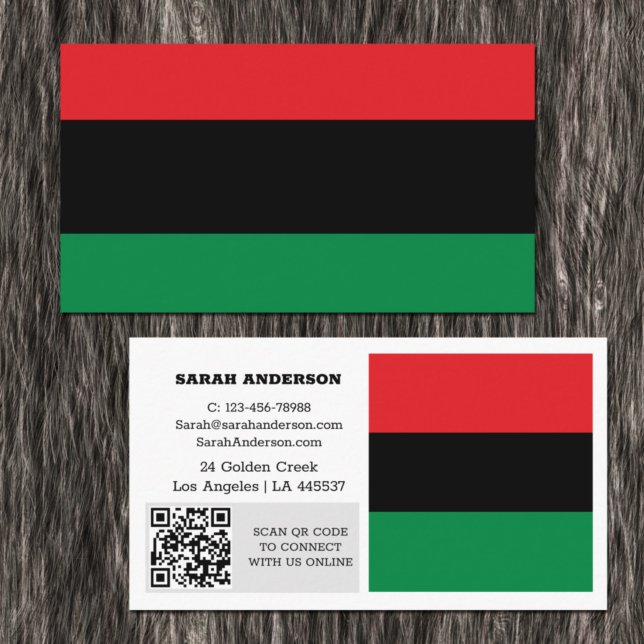 Modern UNIA Business Card, Pan African Flag Business Card (Creator Uploaded)