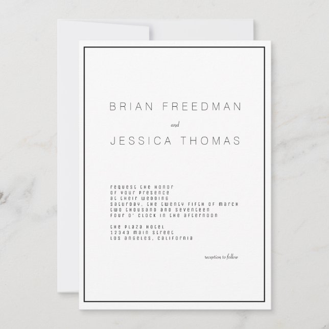 Modern Unica Wedding Invitation (Front)