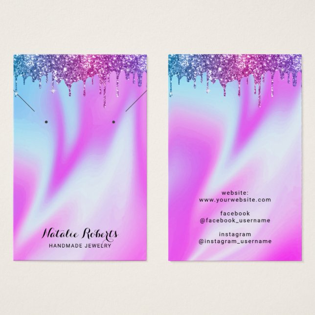 Modern Unicorn Drips Jewellery Earring Display (Front & Back)