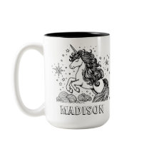 Modern Unicorn Kids Personalised Colouring