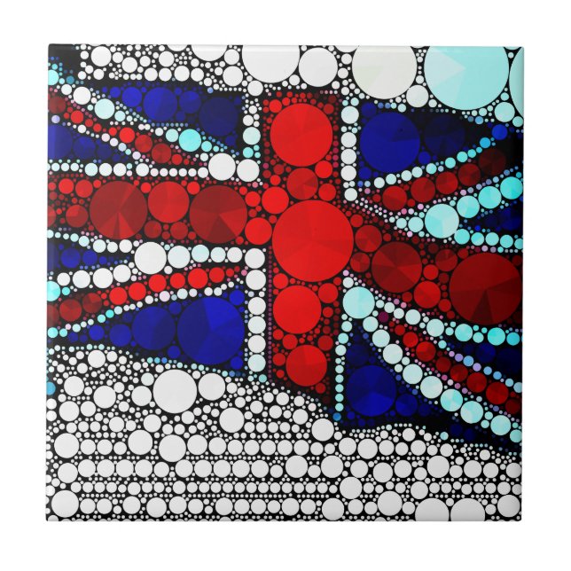 Modern Union Jack British Flag  Tile (Front)