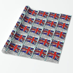 Modern Union Jack British Flag  Wrapping Paper