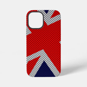 Modern Union Jack on Carbon Fibre Style Print iPhone 12 Mini Case
