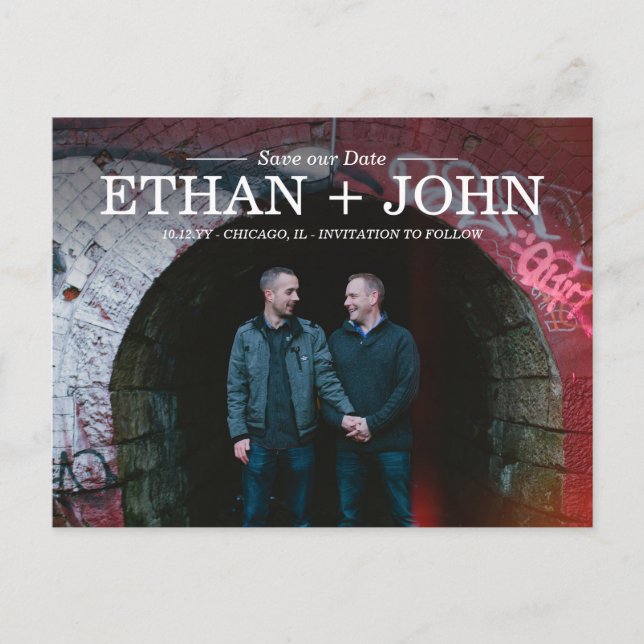 Modern Union Save the Date Announcement Postcard (Front)