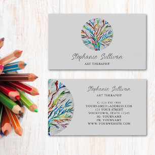 Modern Unique Art Therapist Business Card