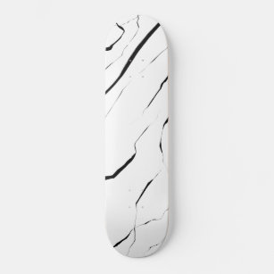 Modern Unique Black White Marble Pattern Skateboard