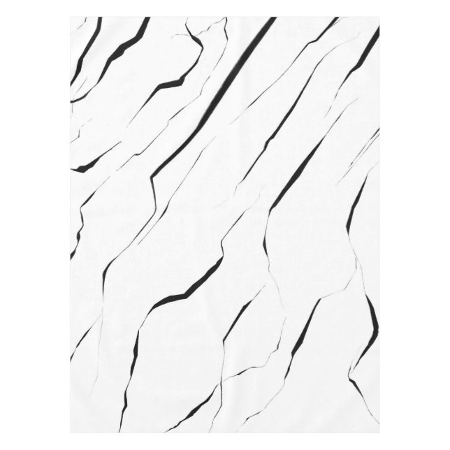 Modern Unique Black White Marble Pattern Tablecloth (Front)
