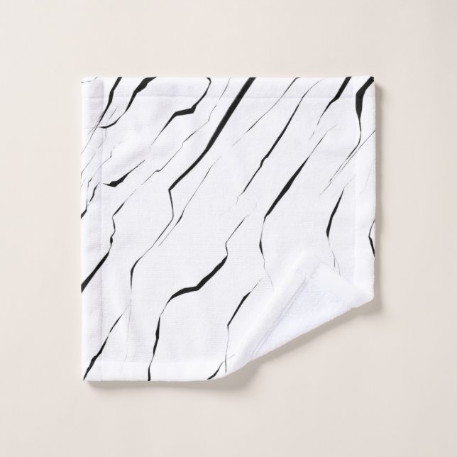 Modern Unique Black White Marble Pattern Wash Cloth (Wash Cloth)