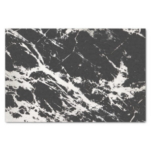 Modern Unique Black White Marble Stone Pattern Tissue Paper