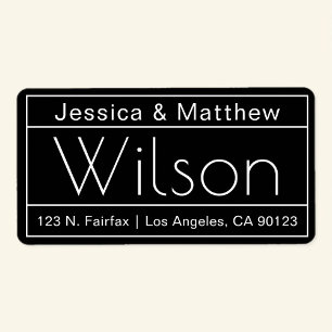 Modern Unique Black & White Return Address Label