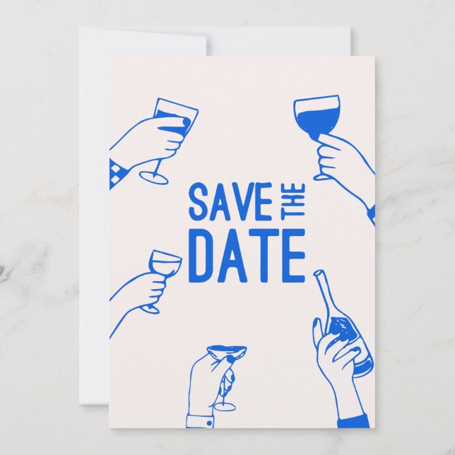 Modern unique bold funky Save the Date Wedding Invitation (Back)