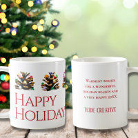 Modern unique business Christmas gift mug