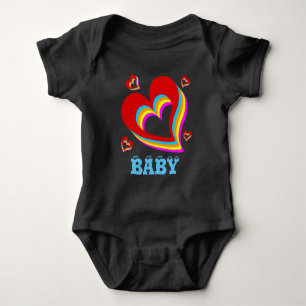 modern unique colourful heart baby customisable bodysuit
