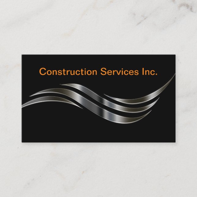 Modern Unique Construction Business Cards  (Front)