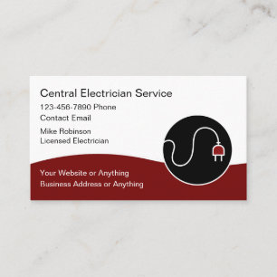 Modern Unique Electrician Business Cards