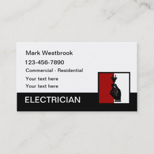 Modern Unique Electrician Theme Business Card