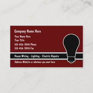 Modern Unique Electrician Theme Business Cards
