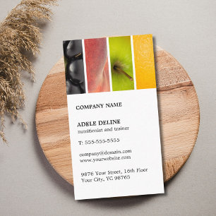 Modern Unique Fruits Nutritionist Trainer Business Card