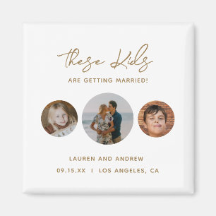 Modern Unique Funny Photo Wedding Save The Date Magnet