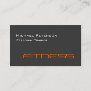 Modern Unique Grey Personal Trainer Business Card