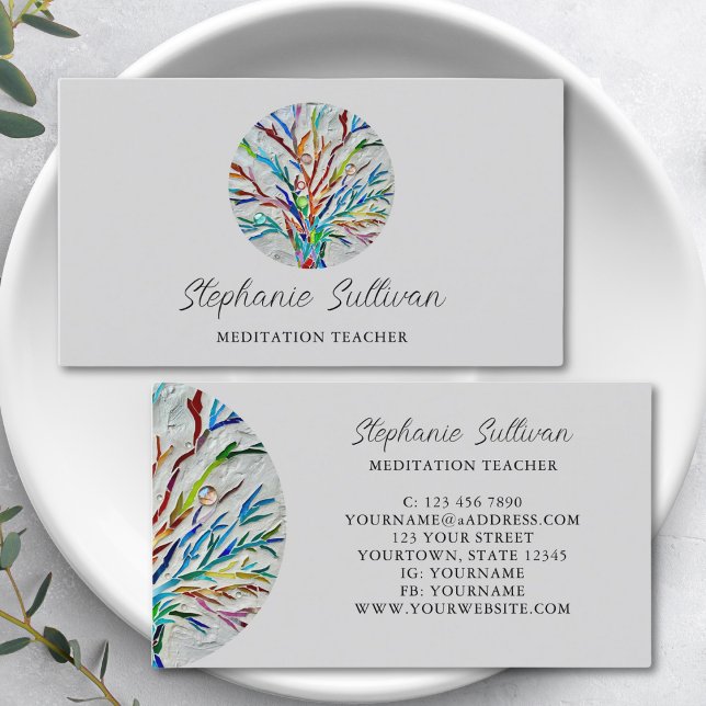 Modern Unique Meditation Teacher Business Card (Creator Uploaded)