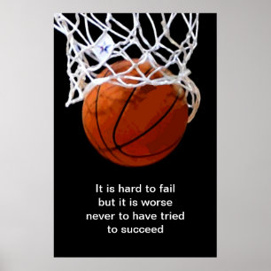 Modern Unique Motivational Quote Basketball Poster