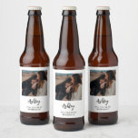 Modern Unique Photo Be My Bridesmaid Proposal  Beer Bottle Label<br><div class="desc">Pop the question with this modern bridesmaid proposal beer label! Easily customise with your own photo and your bridesmaid's name.</div>