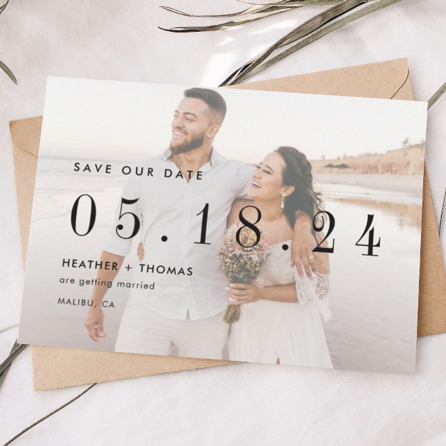Modern Unique Photo Wedding Save Our Date Save The Date (Creator Uploaded)