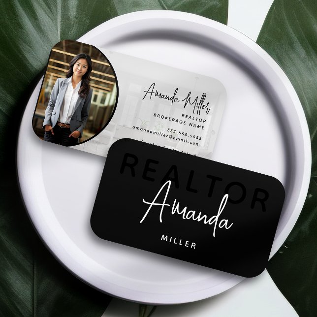 Modern Unique Realtor Broker Real Estate Agent Business Card (Creator Uploaded)