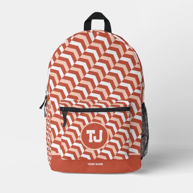 Modern Unique Soccer Minimalist Printed Backpack (Front)