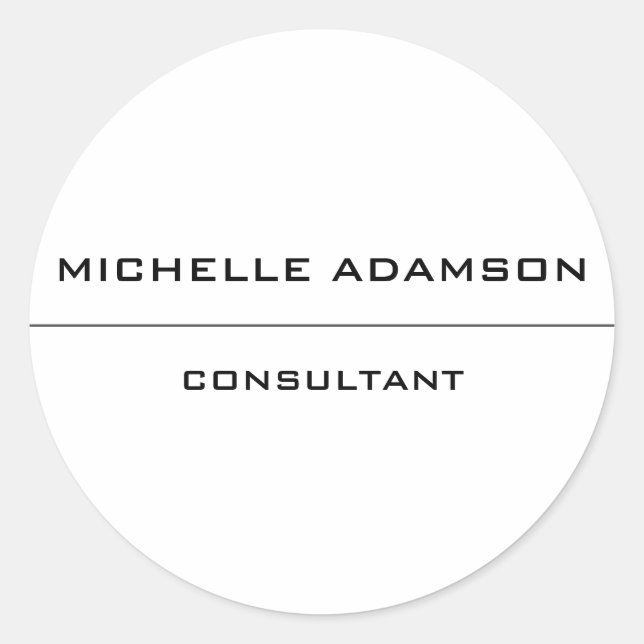 Modern Unique Special Minimalist Classic Round Sticker (Front)