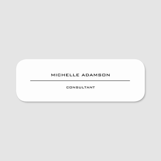 Modern Unique Special Minimalist Name Tag (Front)