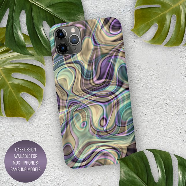 Modern Unique Stylish Marble Swirls Art Motif iPhone Case (Creator Uploaded)