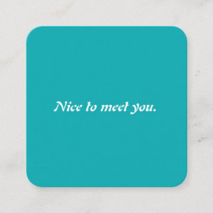 Modern Unique Turquoise Typography Life Coach  Square Business Card