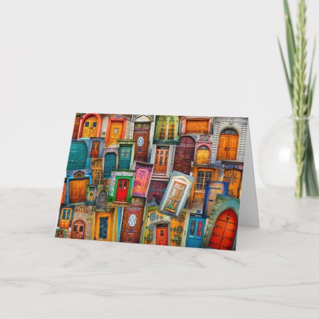 Modern Unique Vintage Door Art Photography Card (Front)