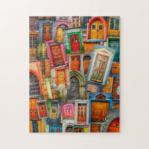 Modern Unique Vintage Door Art Photography Jigsaw Puzzle