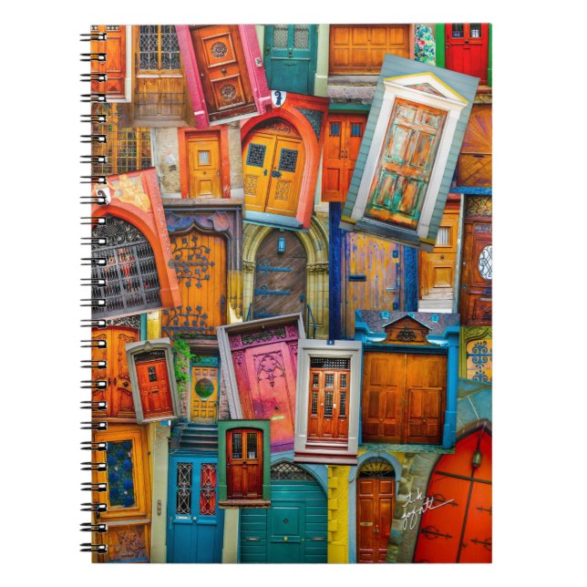 Modern Unique Vintage Door Art Photography Notebook (Front)