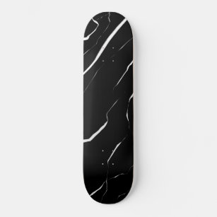 Modern Unique White Black Marble Pattern Skateboard