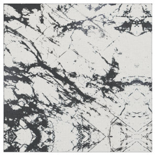 Modern Unique White Black Marble Stone Pattern Fabric