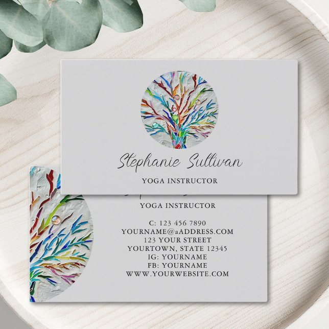 Modern Unique Yoga Instructor Business Card (Creator Uploaded)