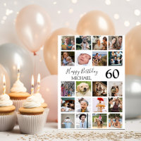 Modern Unisex 20 Photo Collage Birthday