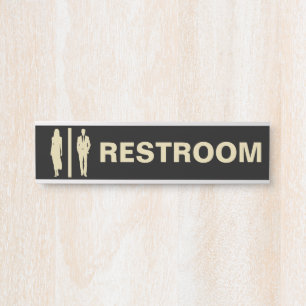 Modern Unisex Restroom Sign for Business Door