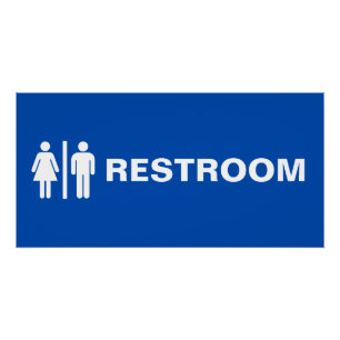 Modern Unisex Restroom Sign for Business Door