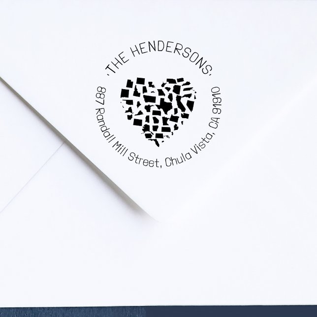 Modern United States Of America Family Address Rubber Stamp (Creator Uploaded)
