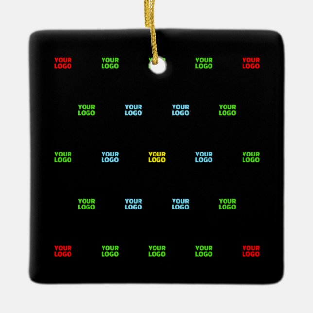 Modern Uploaded Logo or Image Pattern Template  Ceramic Ornament (Front)