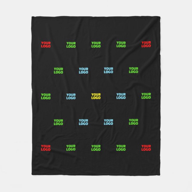 Modern Uploaded Logo or Image Pattern Template  Fleece Blanket (Front)