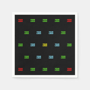 Modern Uploaded Logo or Image Pattern Template  Napkin