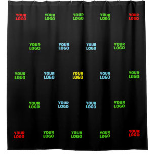 Modern Uploaded Logo or Image Pattern Template  Shower Curtain