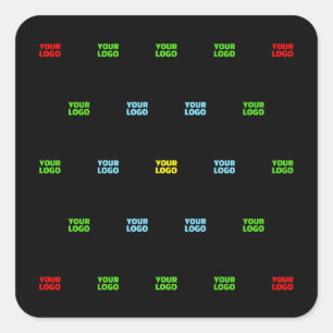 Modern Uploaded Logo or Image Pattern Template  Square Sticker